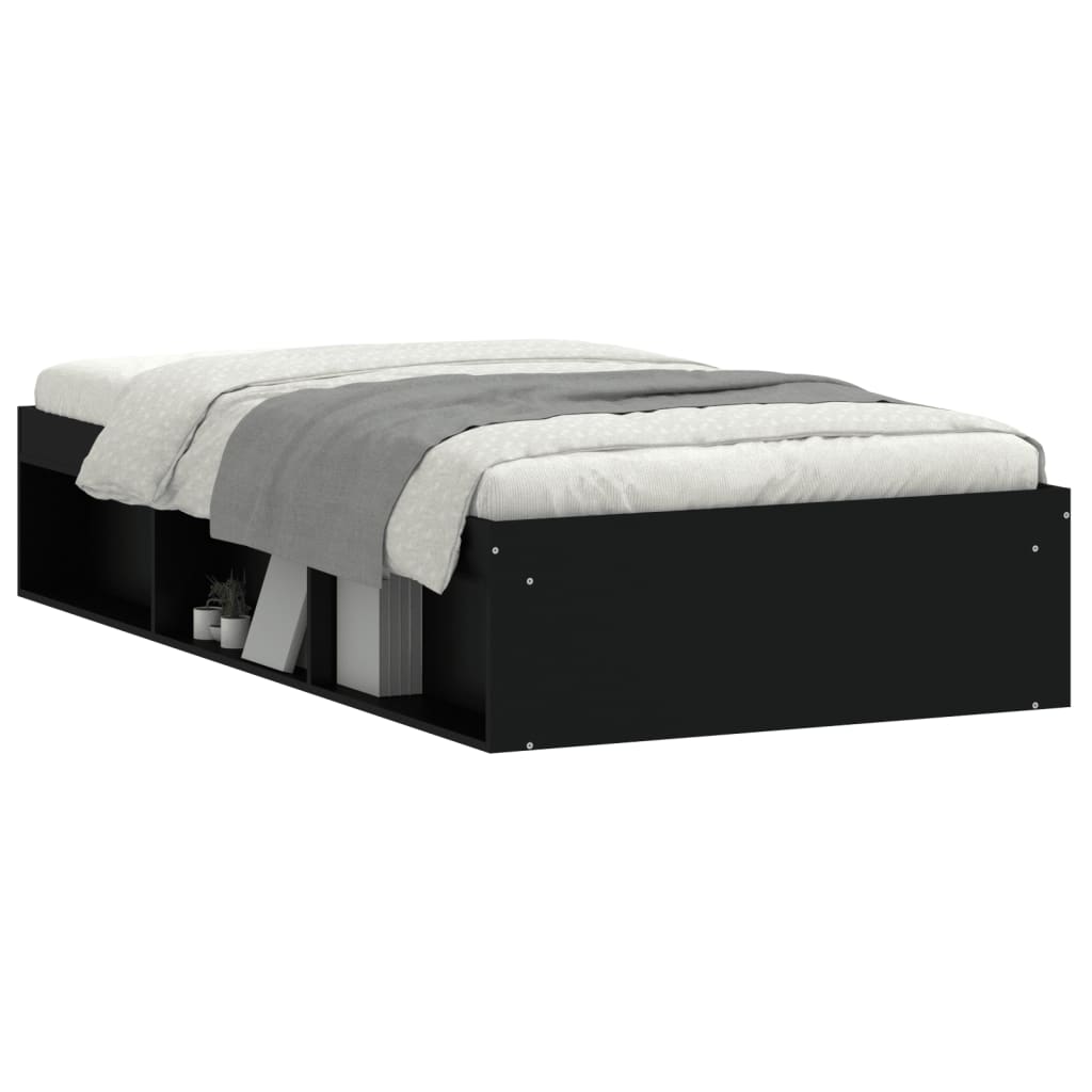 Bedframe zwart 100x200 cm is nu te koop bij PeponiXL, paradijselijk wonen!