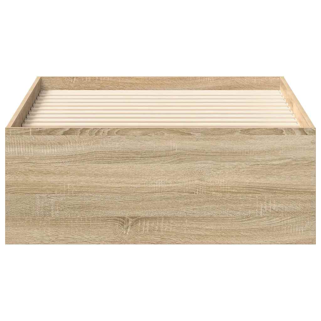 Bedframe sonoma eikenkleurig 100x200 cm is nu te koop bij PeponiXL, paradijselijk wonen!