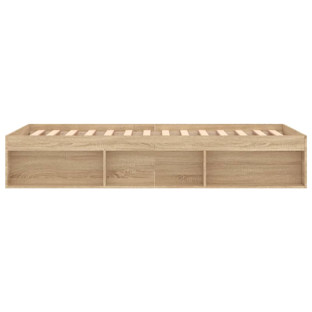 Bedframe sonoma eikenkleurig 100x200 cm is nu te koop bij PeponiXL, paradijselijk wonen!