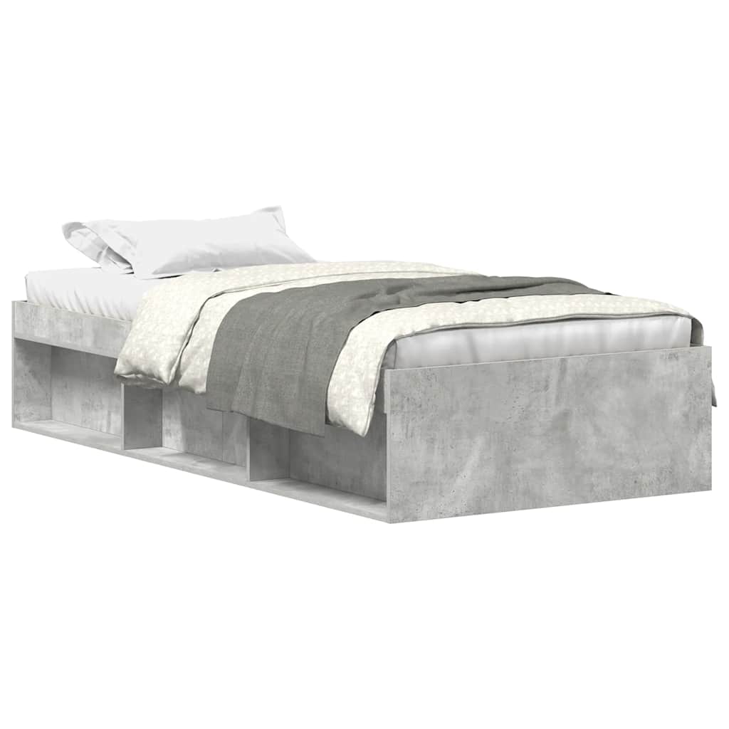 Bedframe betongrijs 100x200 cm is nu te koop bij PeponiXL, paradijselijk wonen!