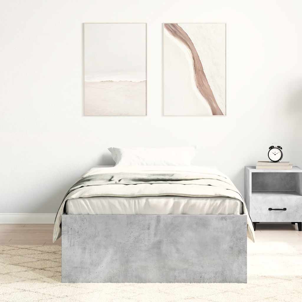 Bedframe betongrijs 100x200 cm is nu te koop bij PeponiXL, paradijselijk wonen!