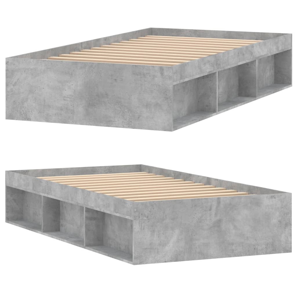 Bedframe betongrijs 100x200 cm is nu te koop bij PeponiXL, paradijselijk wonen!