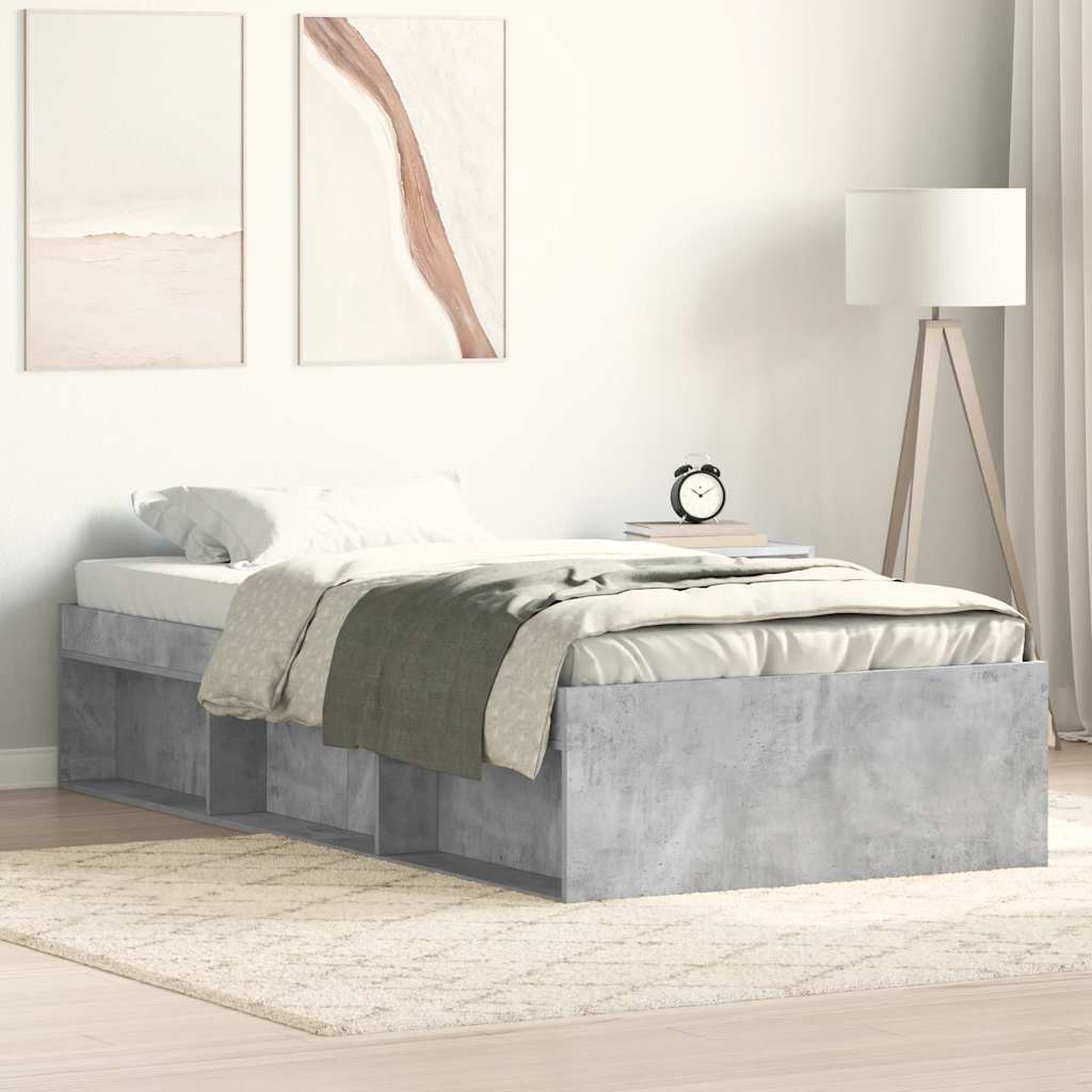 Bedframe betongrijs 100x200 cm is nu te koop bij PeponiXL, paradijselijk wonen!