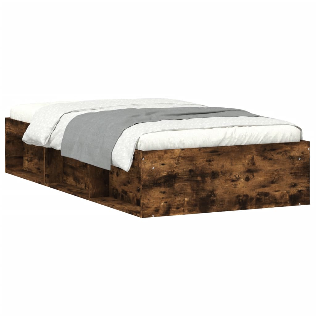 Bedframe gerookt eikenkleurig 100x200 cm is nu te koop bij PeponiXL, paradijselijk wonen!