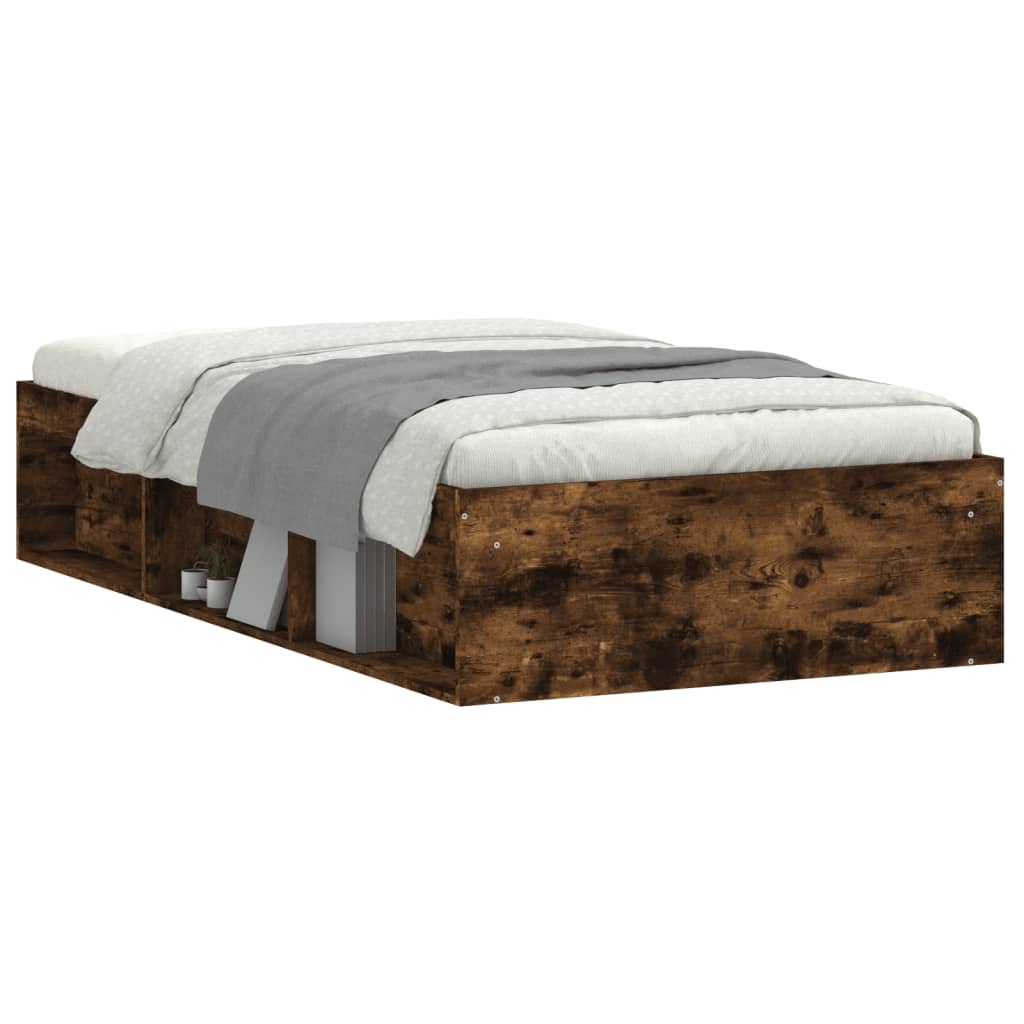 Bedframe gerookt eikenkleurig 100x200 cm is nu te koop bij PeponiXL, paradijselijk wonen!