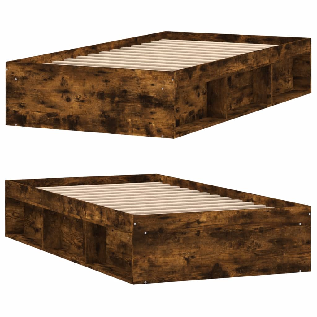 Bedframe gerookt eikenkleurig 100x200 cm is nu te koop bij PeponiXL, paradijselijk wonen!