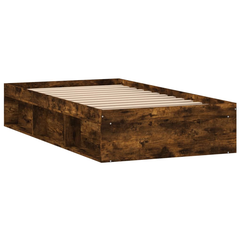 Bedframe gerookt eikenkleurig 100x200 cm is nu te koop bij PeponiXL, paradijselijk wonen!