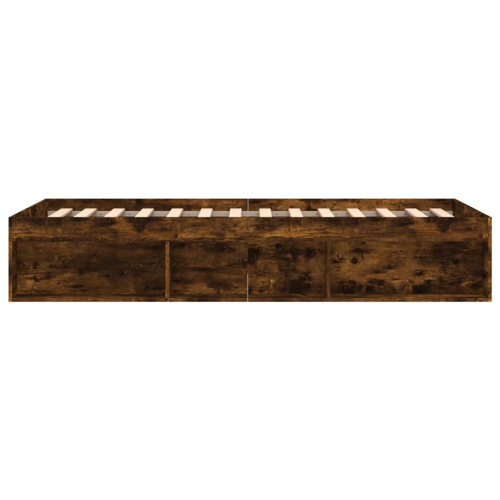 Bedframe gerookt eikenkleurig 100x200 cm is nu te koop bij PeponiXL, paradijselijk wonen!
