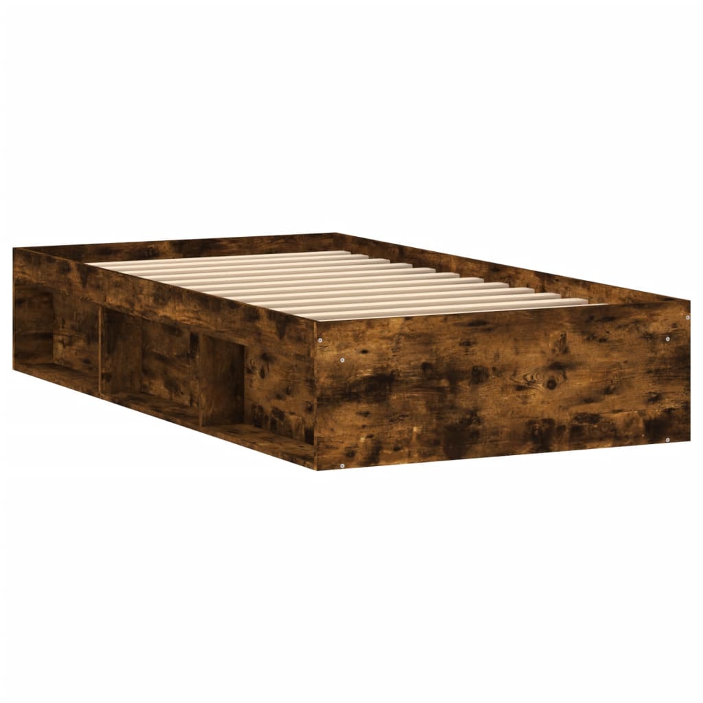 Bedframe gerookt eikenkleurig 100x200 cm is nu te koop bij PeponiXL, paradijselijk wonen!
