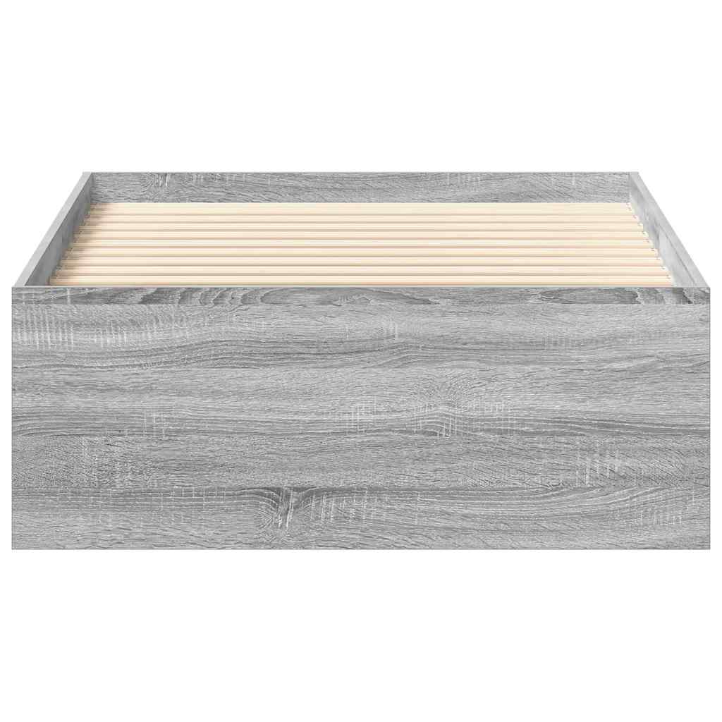 Bedframe grijs sonoma eikenkleurig 100x200 cm is nu te koop bij PeponiXL, paradijselijk wonen!