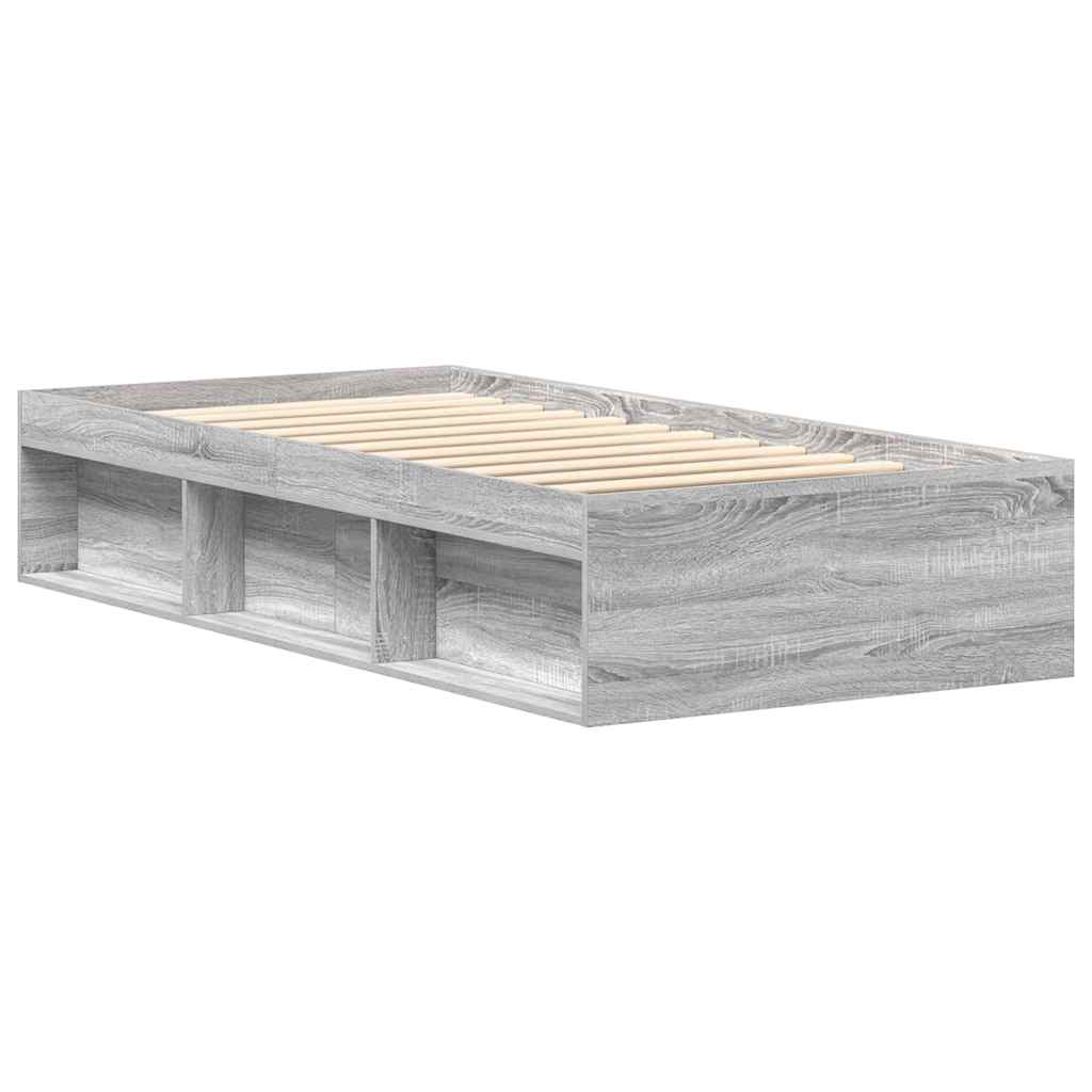 Bedframe grijs sonoma eikenkleurig 100x200 cm is nu te koop bij PeponiXL, paradijselijk wonen!