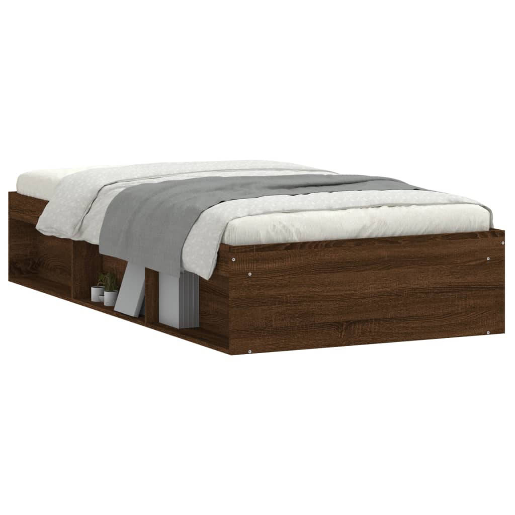 Bedframe bruin eikenkleur 100x200 cm is nu te koop bij PeponiXL, paradijselijk wonen!
