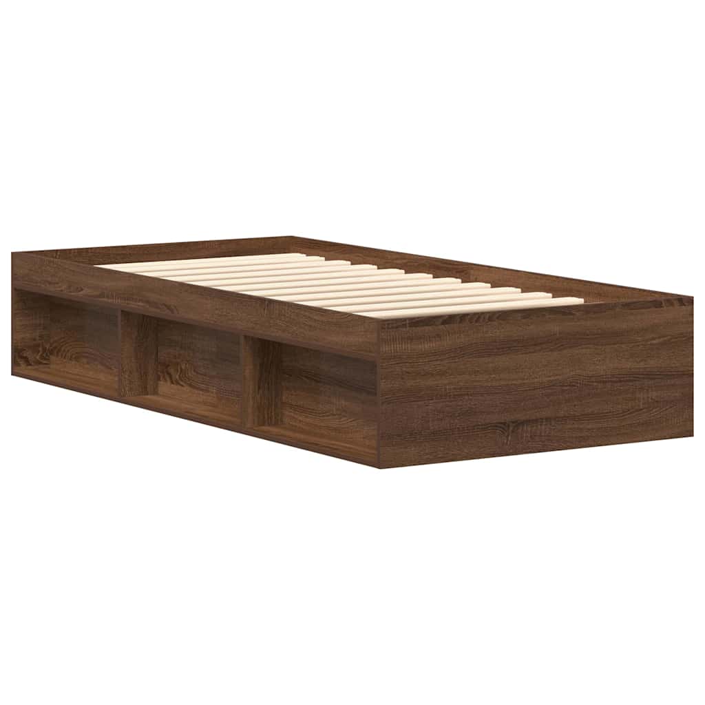 Bedframe bruin eikenkleur 100x200 cm is nu te koop bij PeponiXL, paradijselijk wonen!