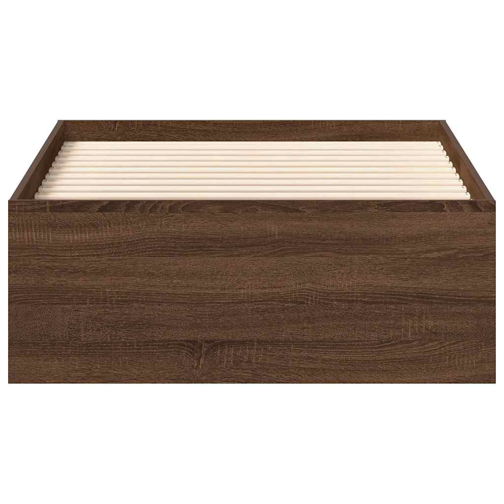 Bedframe bruin eikenkleur 100x200 cm is nu te koop bij PeponiXL, paradijselijk wonen!