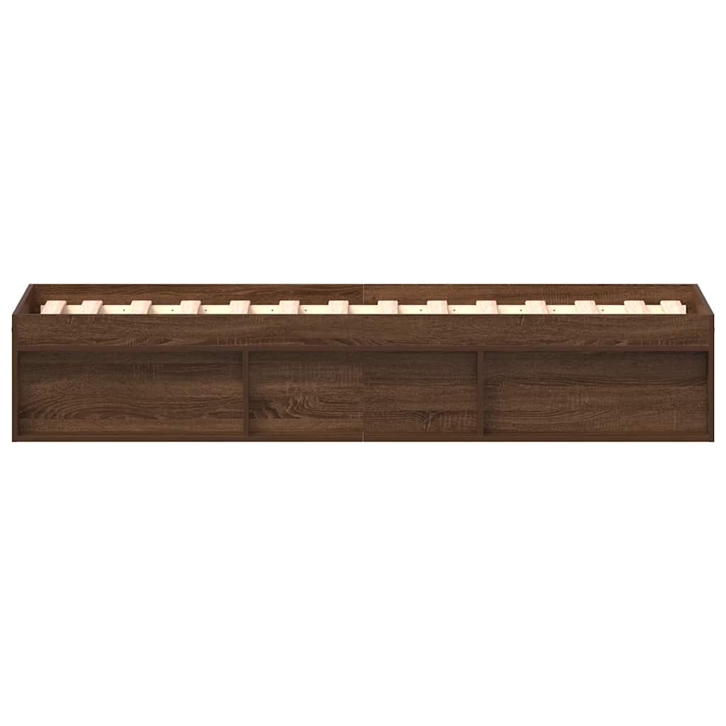 Bedframe bruin eikenkleur 100x200 cm is nu te koop bij PeponiXL, paradijselijk wonen!