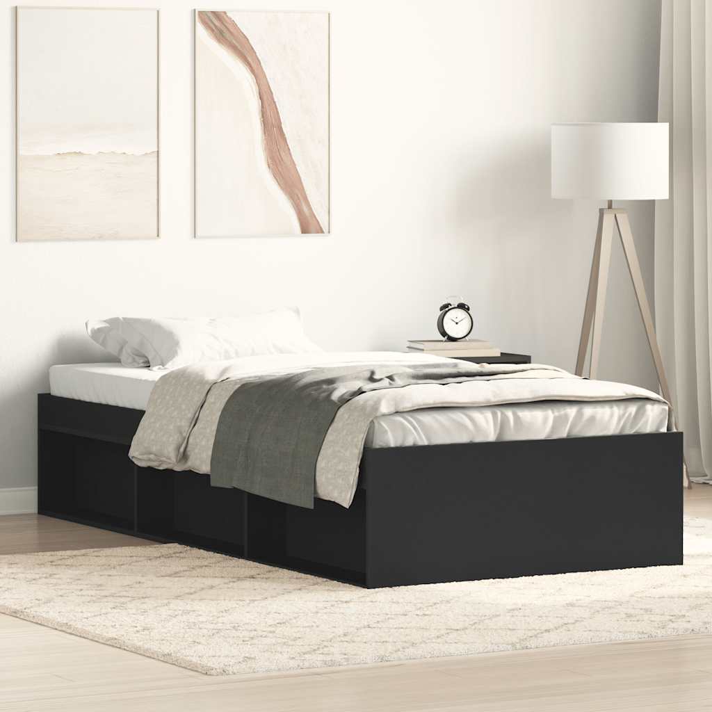 Bedframe zwart 90x190 cm is nu te koop bij PeponiXL, paradijselijk wonen!