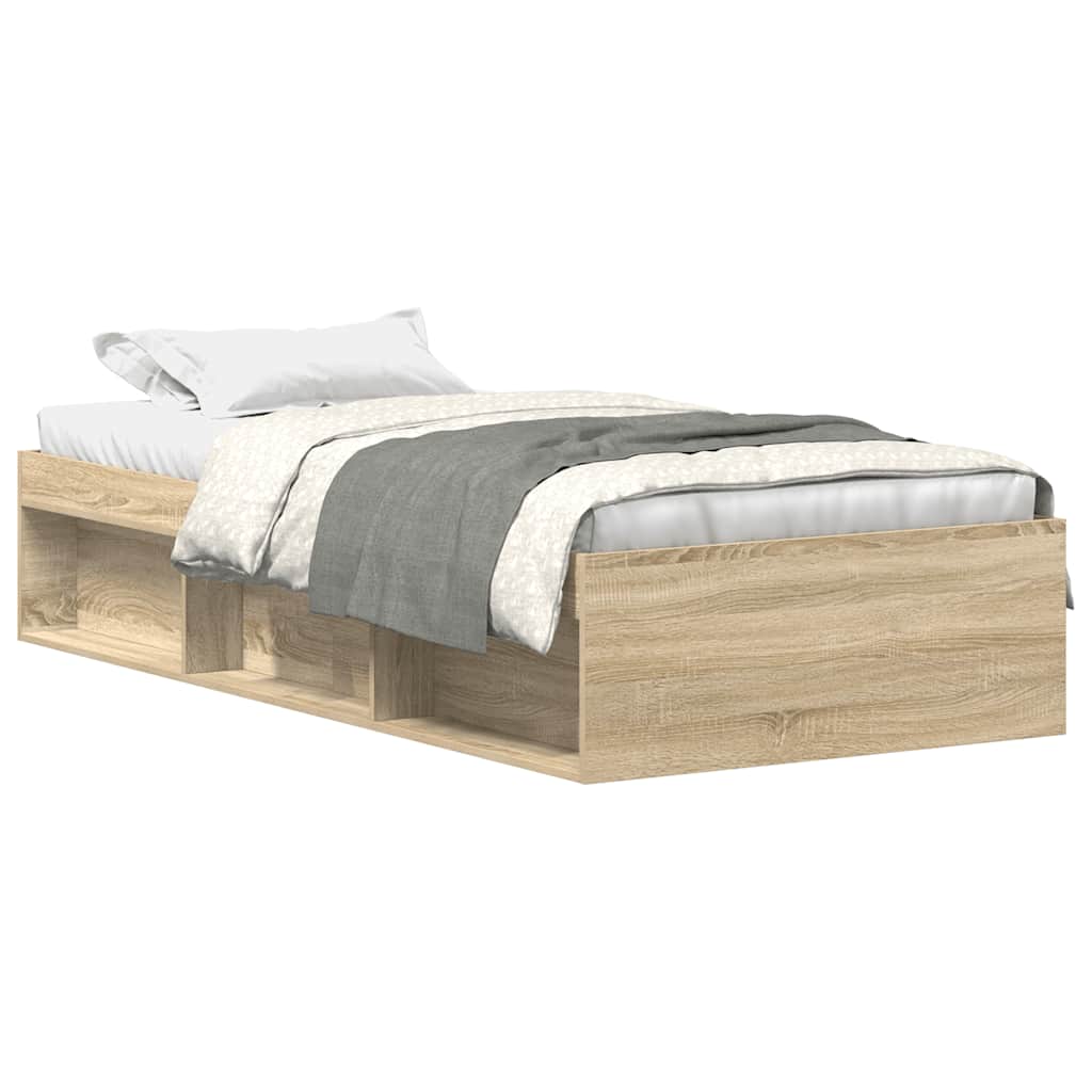 Bedframe sonoma eikenkleurig 90x190 cm is nu te koop bij PeponiXL, paradijselijk wonen!