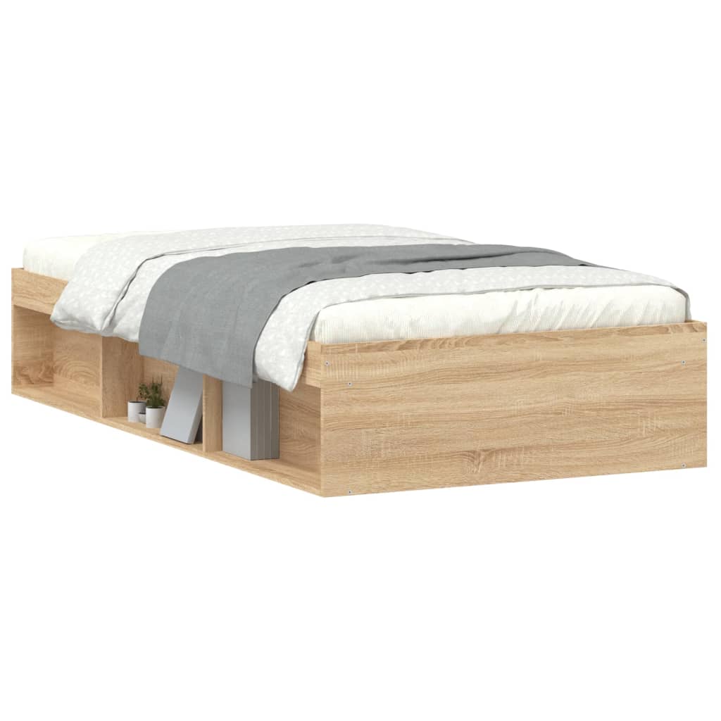 Bedframe sonoma eikenkleurig 90x190 cm is nu te koop bij PeponiXL, paradijselijk wonen!
