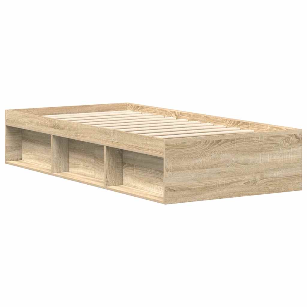 Bedframe sonoma eikenkleurig 90x190 cm is nu te koop bij PeponiXL, paradijselijk wonen!
