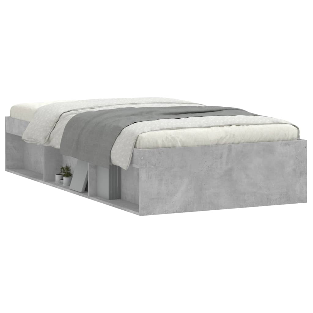 Bedframe betongrijs 90x190 cm is nu te koop bij PeponiXL, paradijselijk wonen!