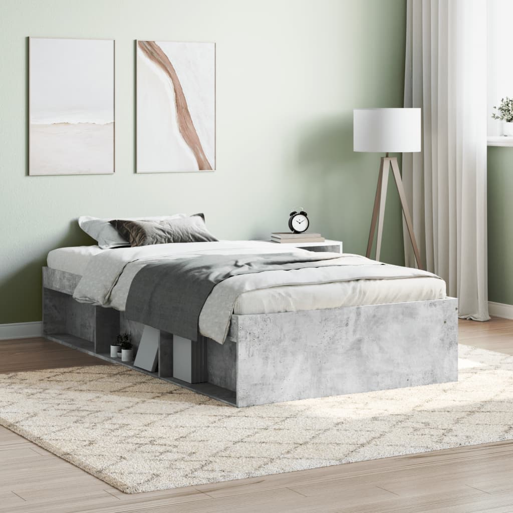 Bedframe betongrijs 90x190 cm is nu te koop bij PeponiXL, paradijselijk wonen!