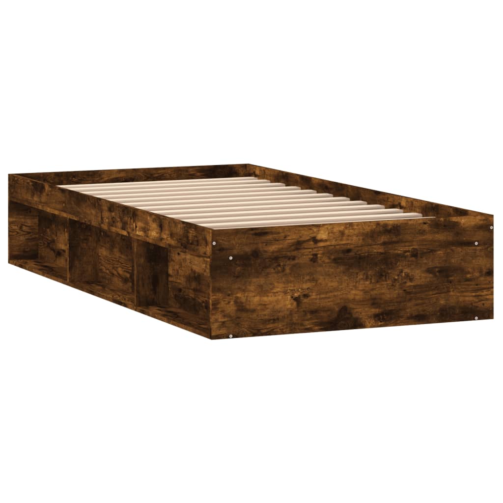 Bedframe gerookt eikenkleurig 90x190 cm is nu te koop bij PeponiXL, paradijselijk wonen!