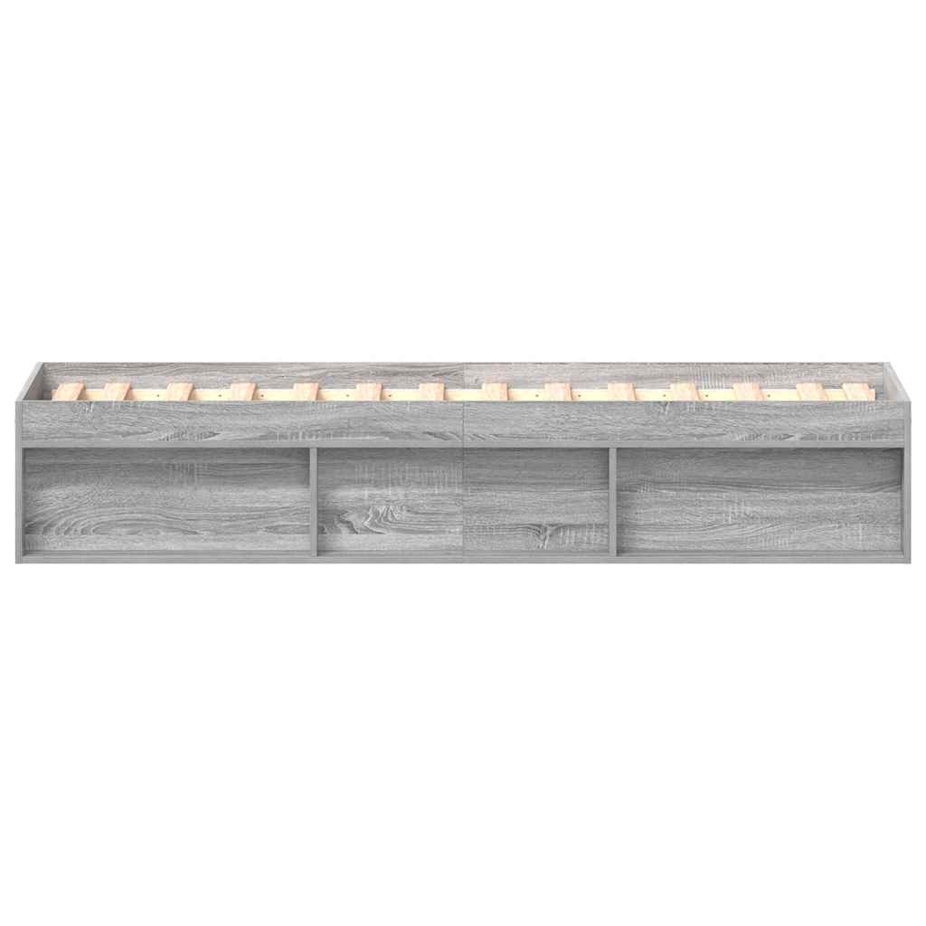 Bedframe grijs sonoma eikenkleurig 90x190 cm is nu te koop bij PeponiXL, paradijselijk wonen!
