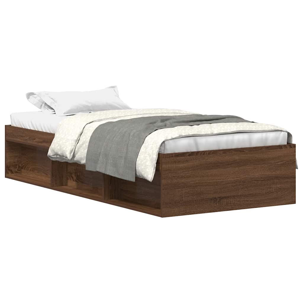 Bedframe bruin eikenkleur 90x190 cm is nu te koop bij PeponiXL, paradijselijk wonen!