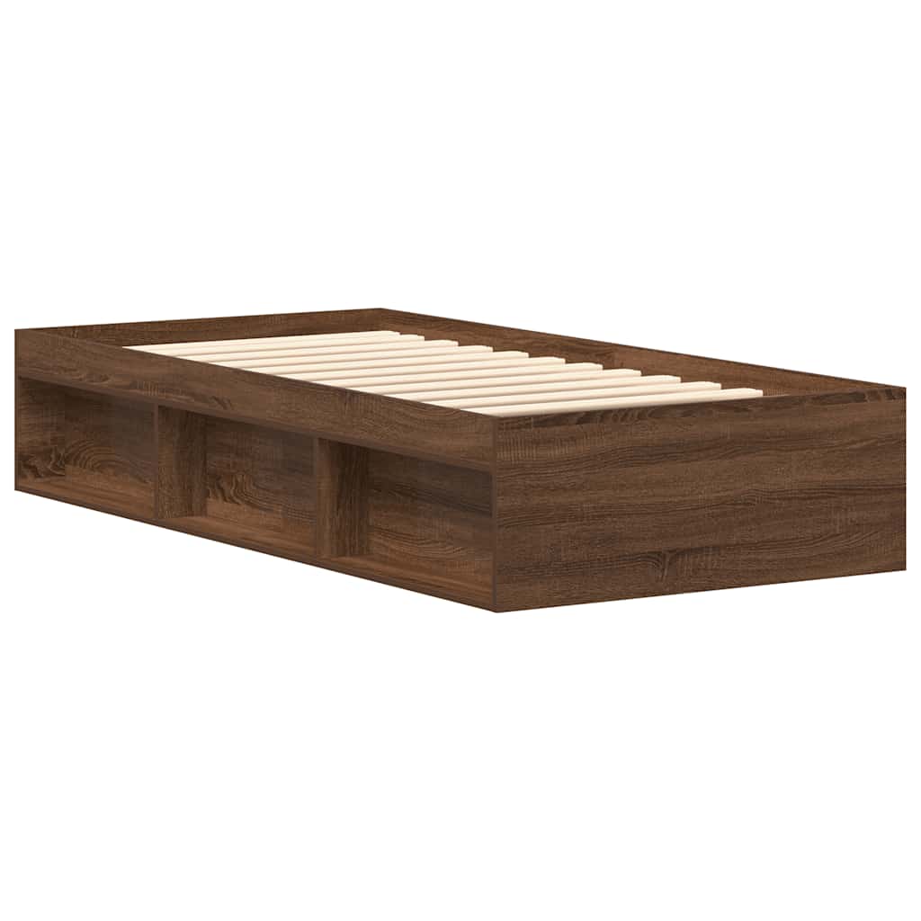 Bedframe bruin eikenkleur 90x190 cm is nu te koop bij PeponiXL, paradijselijk wonen!