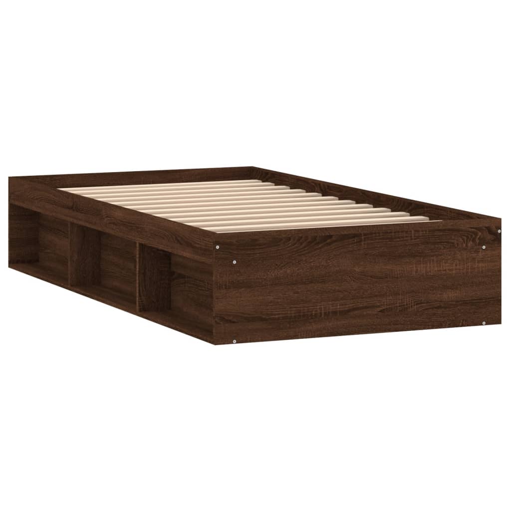 Bedframe bruin eikenkleur 90x190 cm is nu te koop bij PeponiXL, paradijselijk wonen!