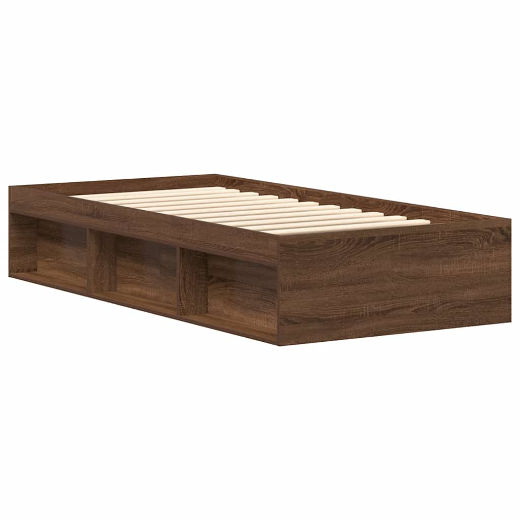 Bedframe bruin eikenkleur 90x190 cm is nu te koop bij PeponiXL, paradijselijk wonen!
