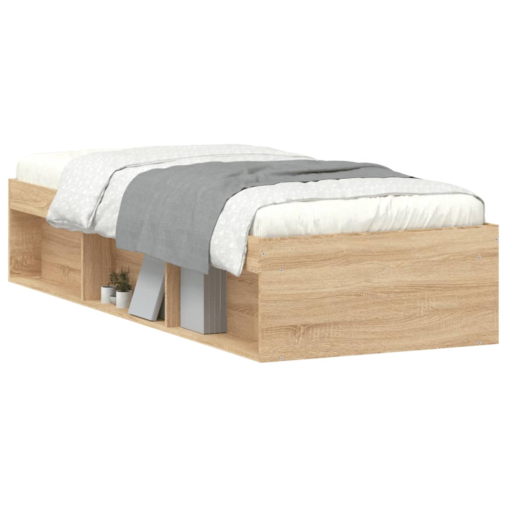 Bedframe sonoma eikenkleurig 75x190 cm is nu te koop bij PeponiXL, paradijselijk wonen!