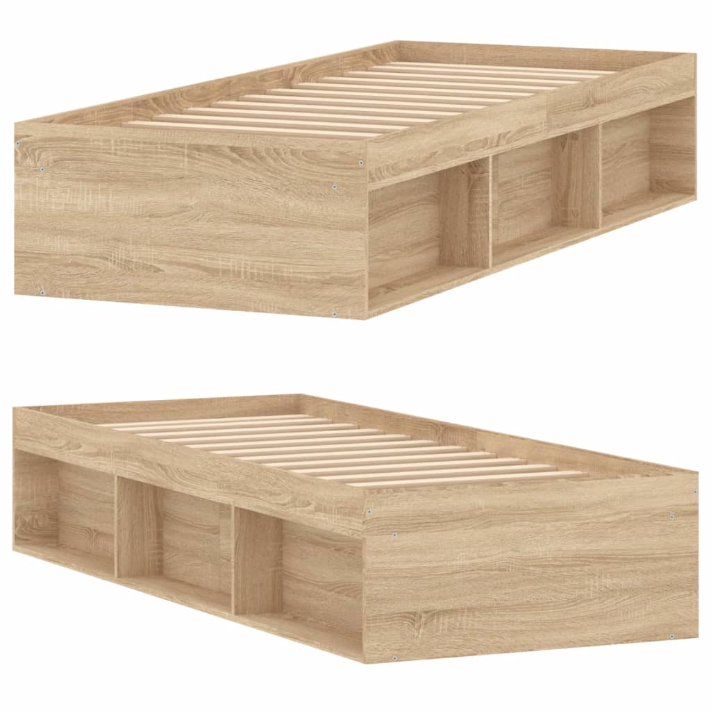 Bedframe sonoma eikenkleurig 75x190 cm is nu te koop bij PeponiXL, paradijselijk wonen!