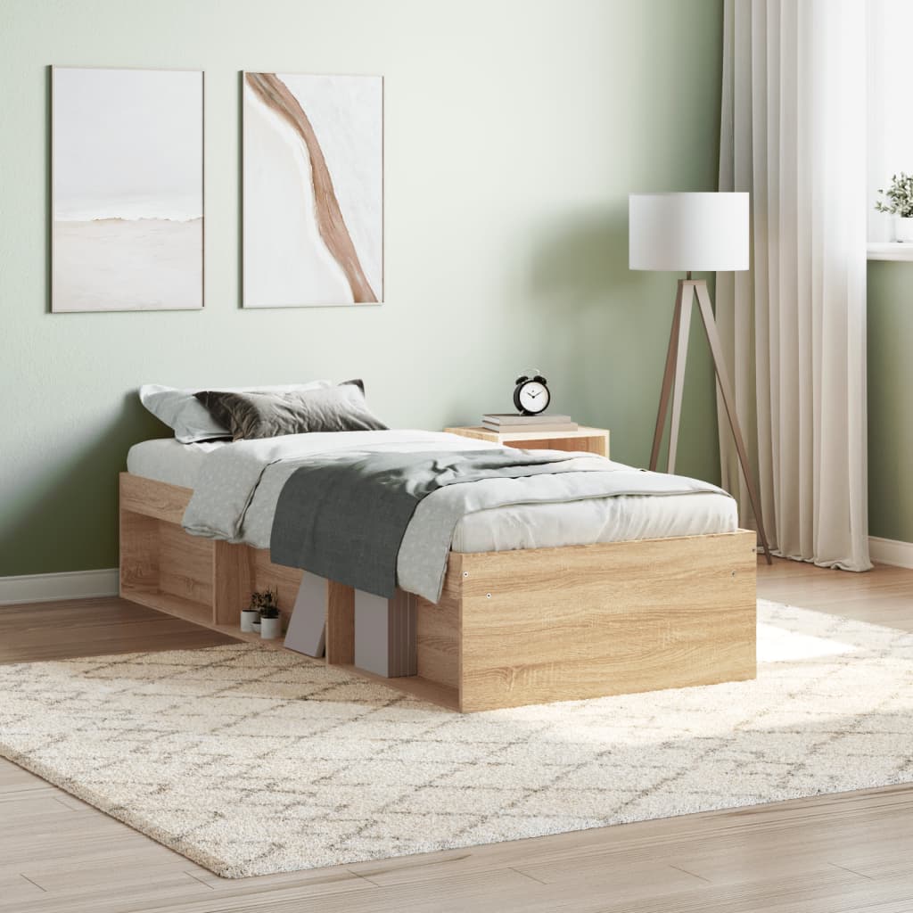 Bedframe sonoma eikenkleurig 75x190 cm is nu te koop bij PeponiXL, paradijselijk wonen!