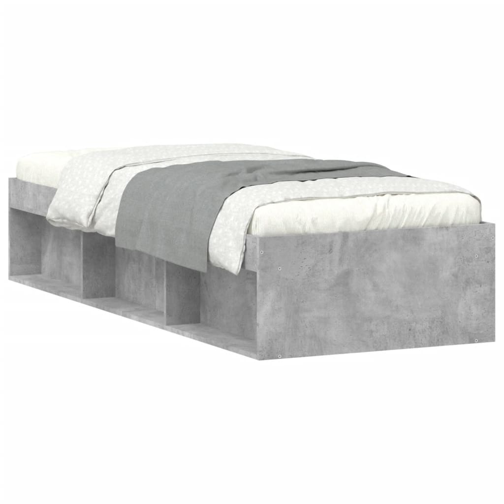 Bedframe betongrijs 75x190 cm is nu te koop bij PeponiXL, paradijselijk wonen!