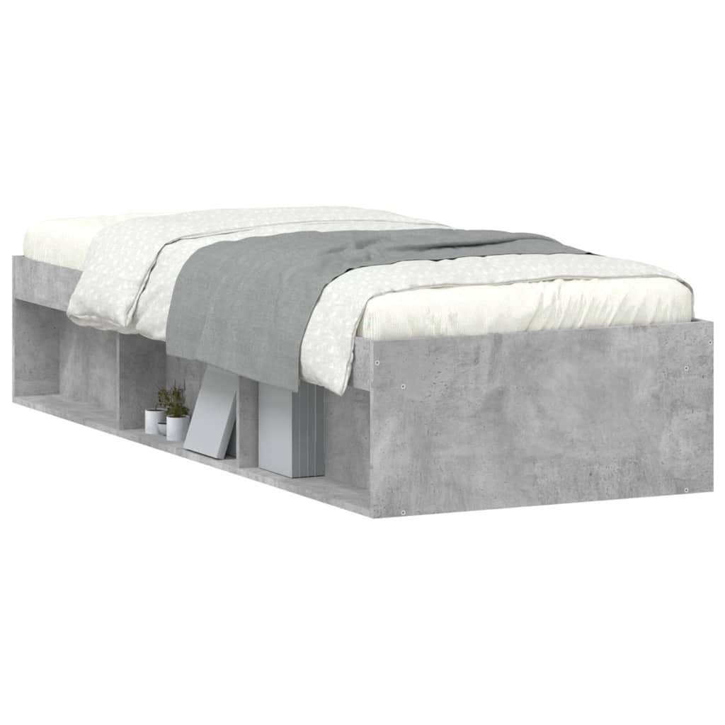 Bedframe betongrijs 75x190 cm is nu te koop bij PeponiXL, paradijselijk wonen!