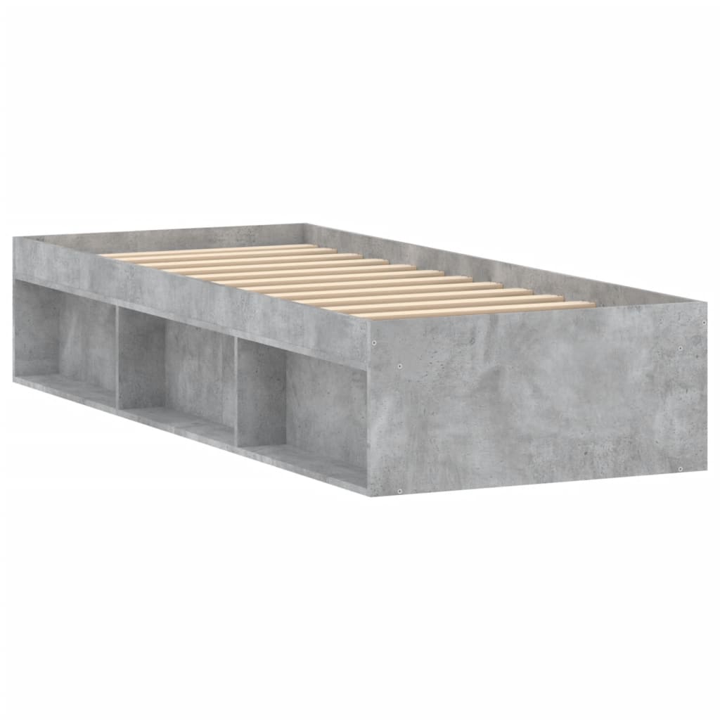 Bedframe betongrijs 75x190 cm is nu te koop bij PeponiXL, paradijselijk wonen!