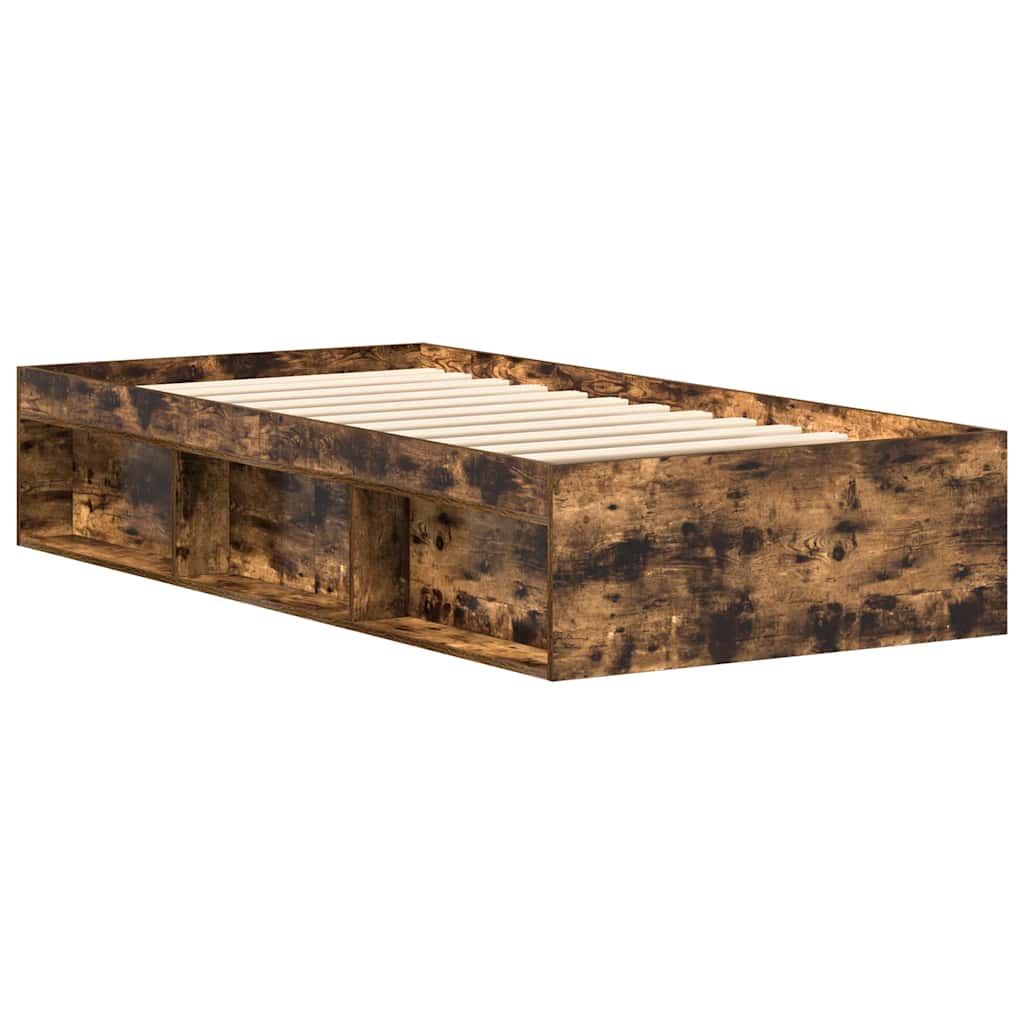 Bedframe gerookt eikenkleurig 75x190 cm is nu te koop bij PeponiXL, paradijselijk wonen!