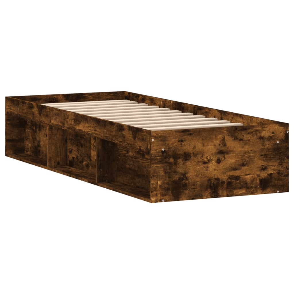 Bedframe gerookt eikenkleurig 75x190 cm is nu te koop bij PeponiXL, paradijselijk wonen!