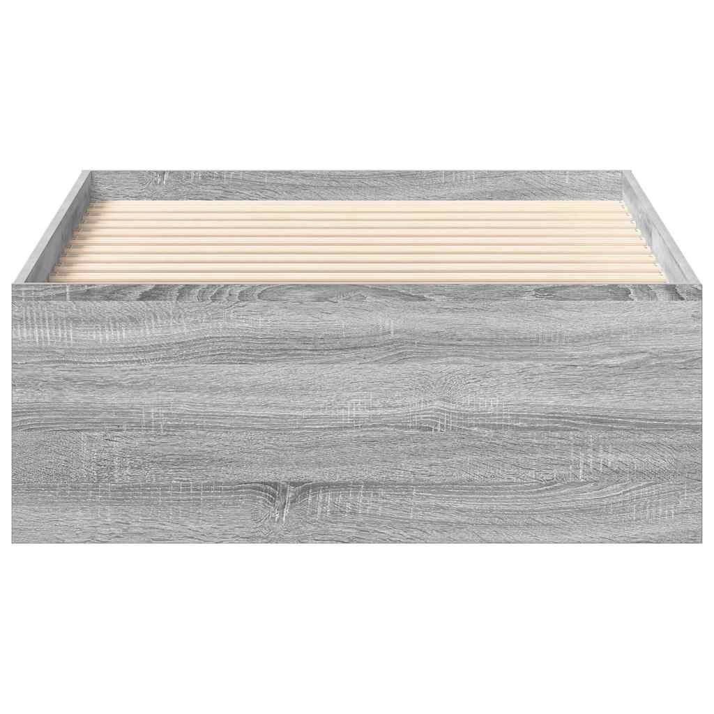 Bedframe grijs sonoma eikenkleurig 75x190 cm is nu te koop bij PeponiXL, paradijselijk wonen!