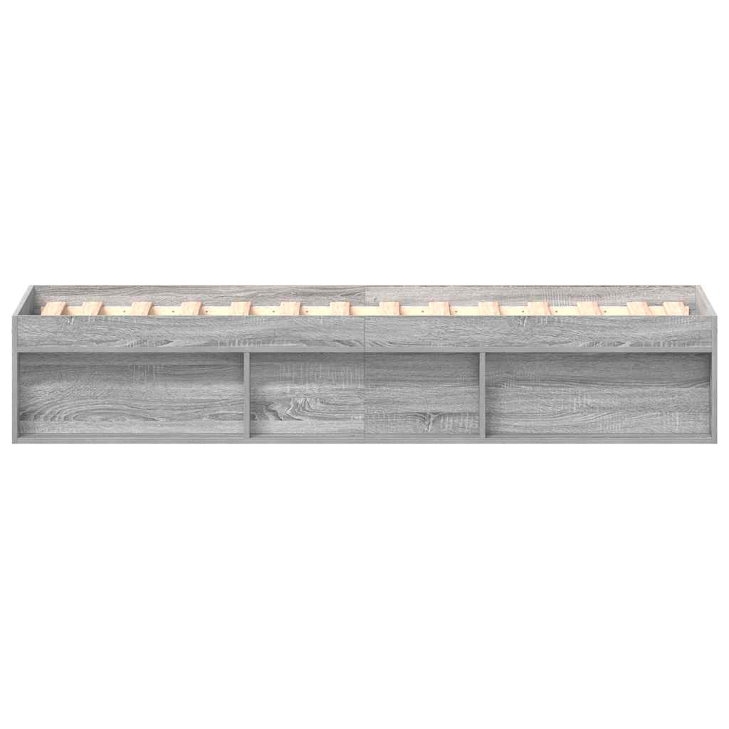 Bedframe grijs sonoma eikenkleurig 75x190 cm is nu te koop bij PeponiXL, paradijselijk wonen!