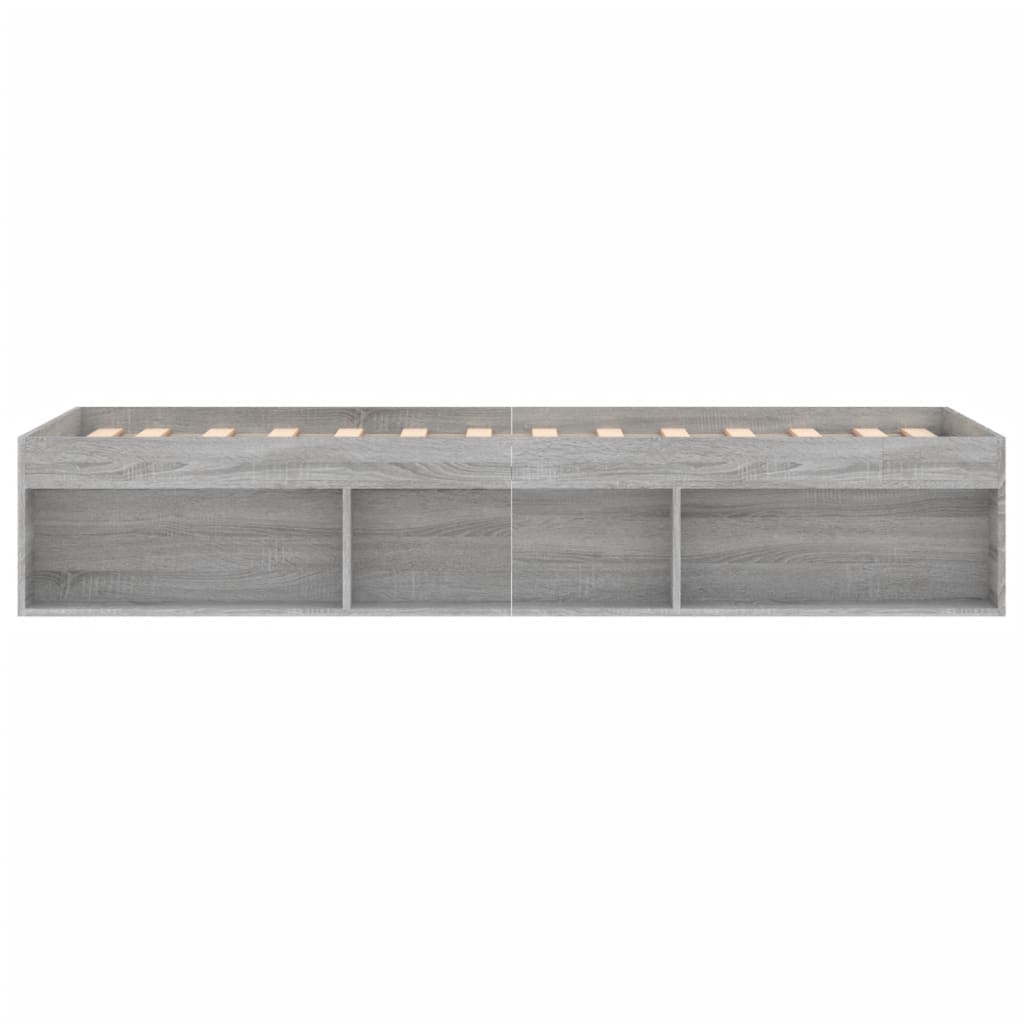 Bedframe grijs sonoma eikenkleurig 75x190 cm is nu te koop bij PeponiXL, paradijselijk wonen!