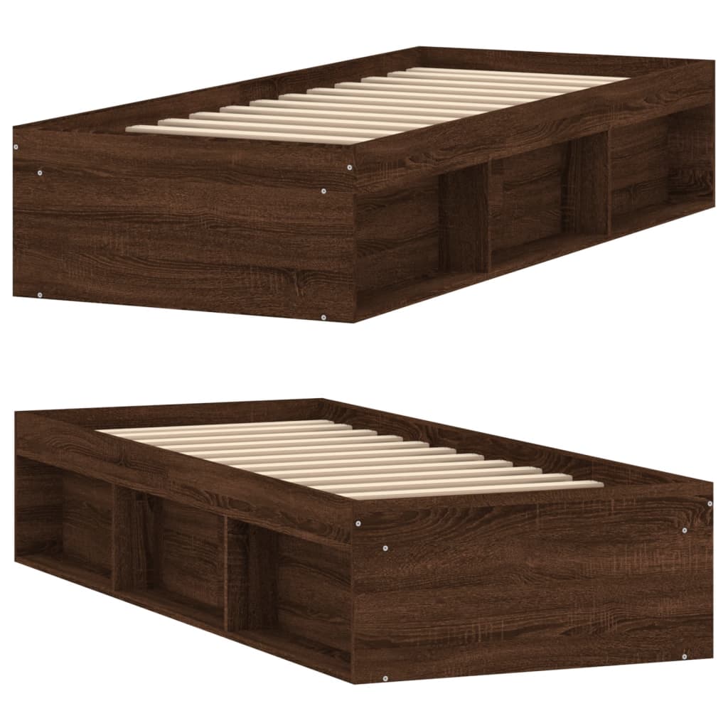 Bedframe bruin eikenkleur 75x190 cm is nu te koop bij PeponiXL, paradijselijk wonen!