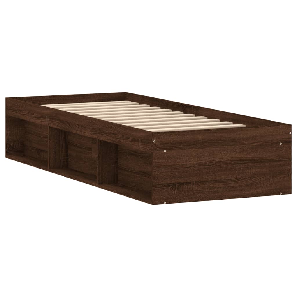 Bedframe bruin eikenkleur 75x190 cm is nu te koop bij PeponiXL, paradijselijk wonen!