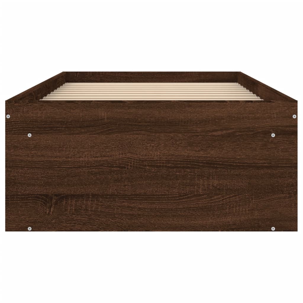 Bedframe bruin eikenkleur 75x190 cm is nu te koop bij PeponiXL, paradijselijk wonen!