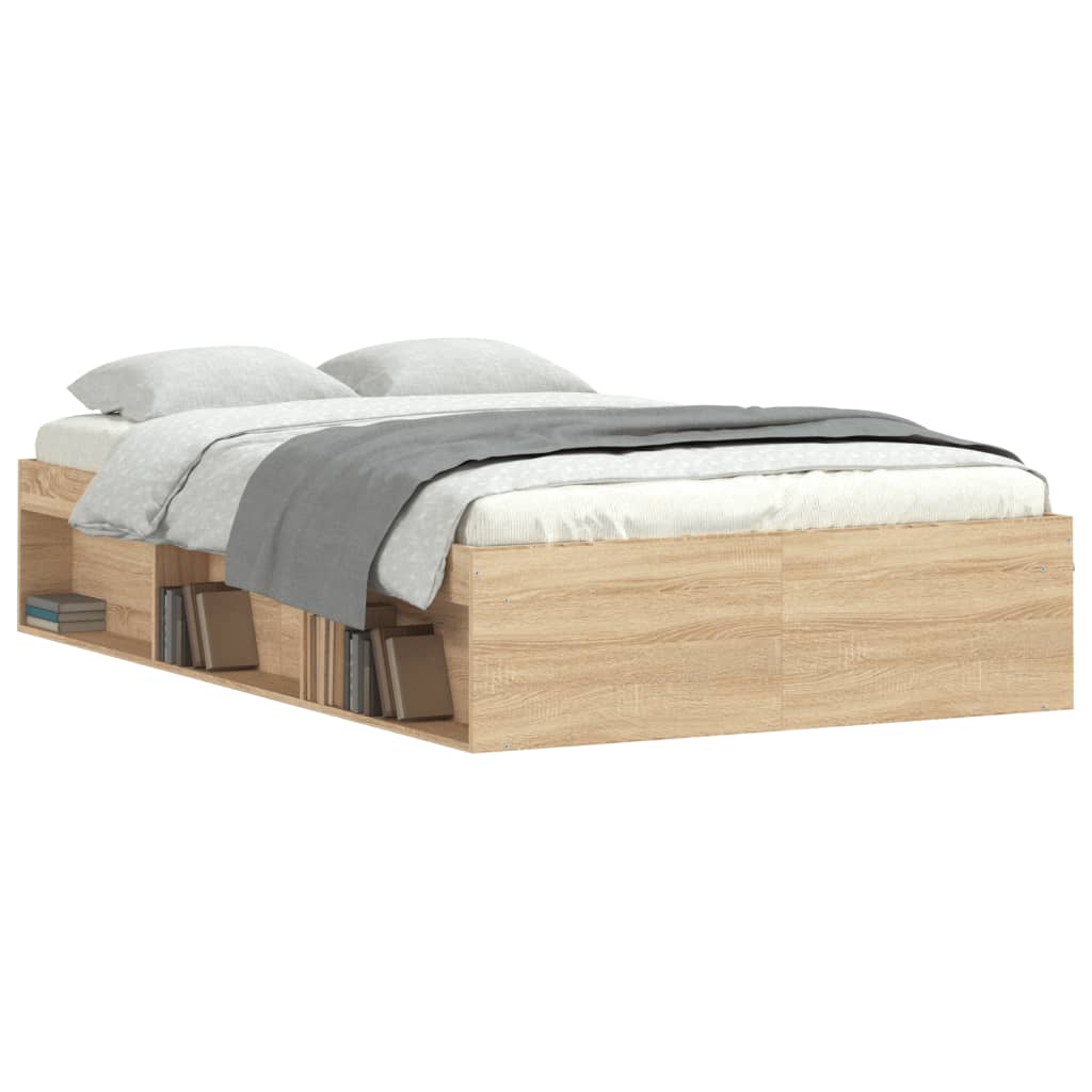 Bedframe sonoma eikenkleurig 120x200 cm is nu te koop bij PeponiXL, paradijselijk wonen!