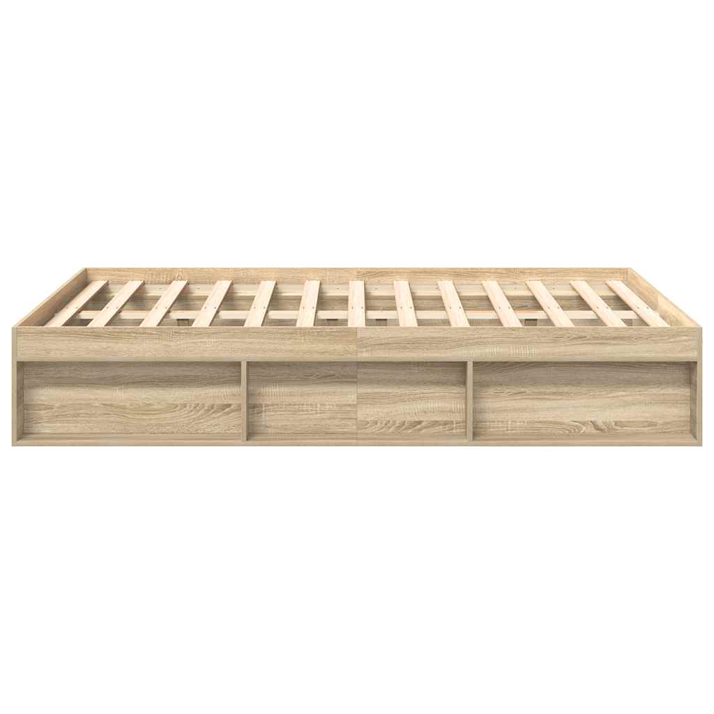 Bedframe sonoma eikenkleurig 120x200 cm is nu te koop bij PeponiXL, paradijselijk wonen!