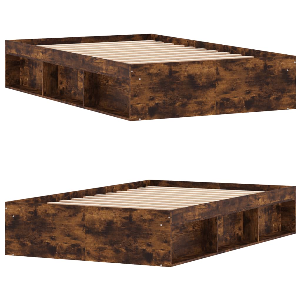 Bedframe gerookt eikenkleurig 120x200 cm is nu te koop bij PeponiXL, paradijselijk wonen!