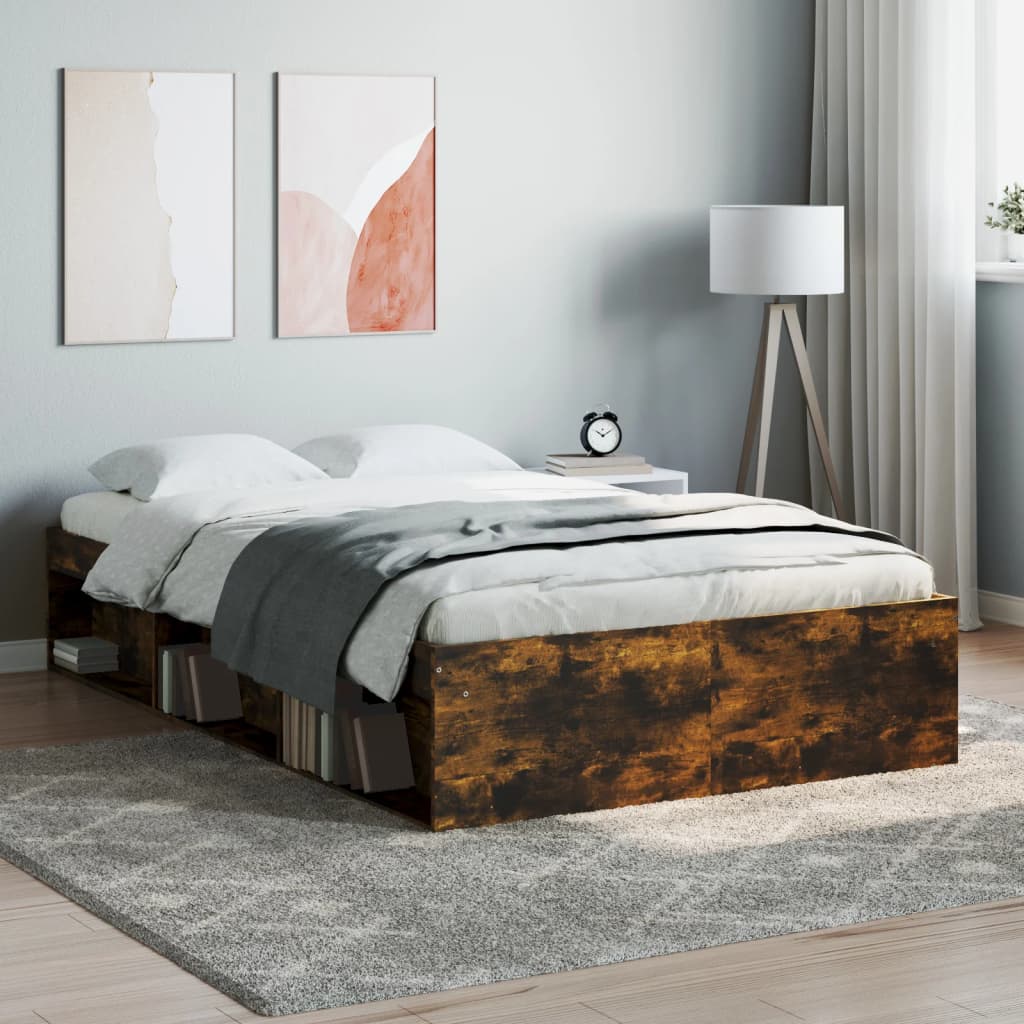 Bedframe gerookt eikenkleurig 120x200 cm is nu te koop bij PeponiXL, paradijselijk wonen!