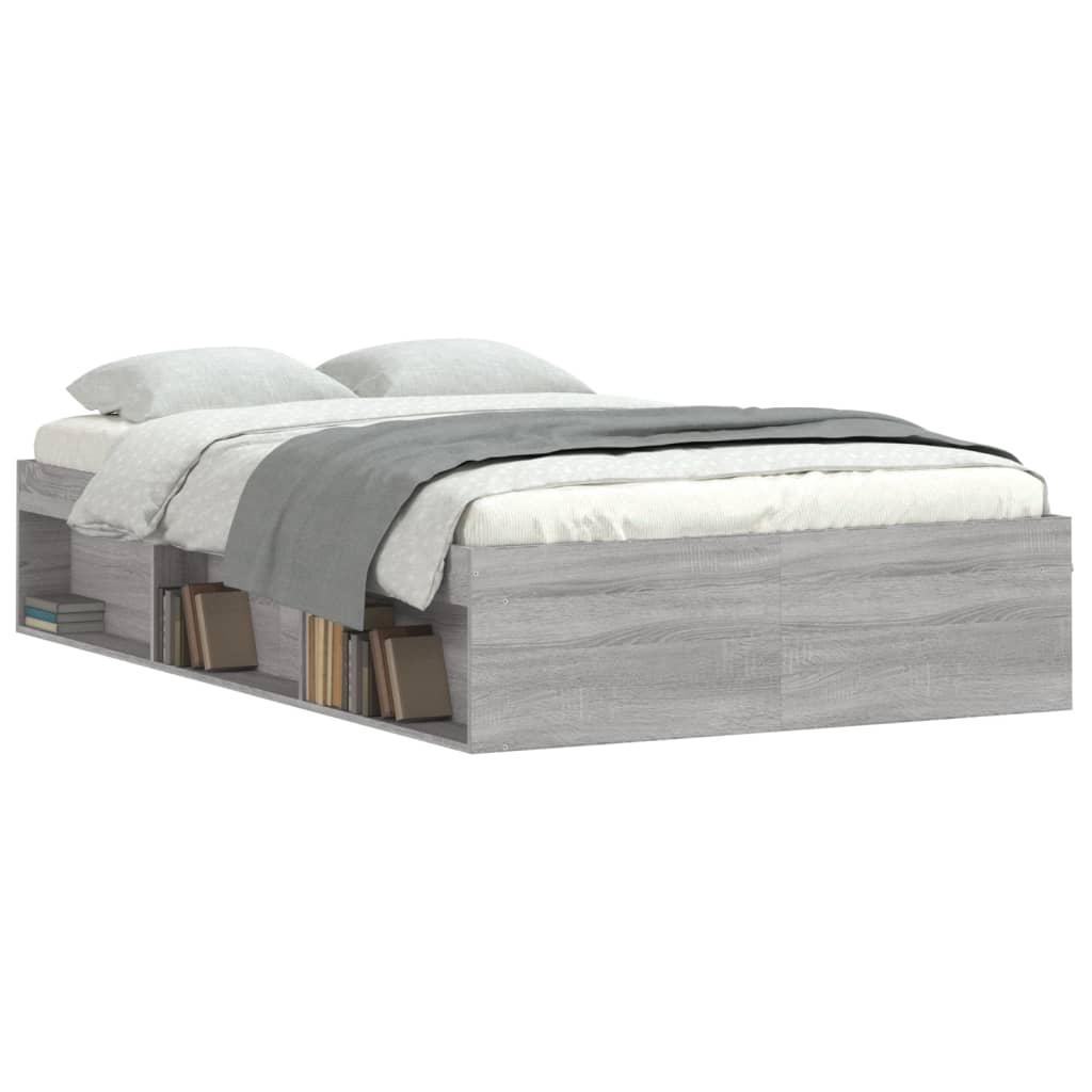 Bedframe grijs sonoma eikenkleurig 120x200 cm is nu te koop bij PeponiXL, paradijselijk wonen!